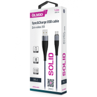 USB - Кабель OLMIO SOLID, USB 2.0 - Type-C, 1.2м, 2.1A